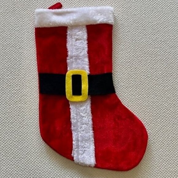 2/$15 - Holiday Red/White/Black Santa Boot CHRISTMAS STOCKING - 16" long - Picture 1 of 2